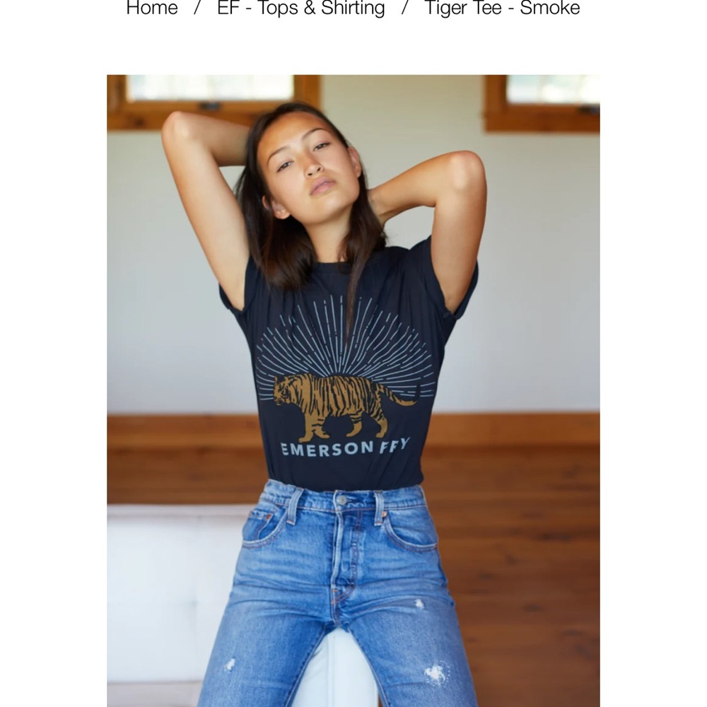 Emerson Fry Black Tee with Tiger Design